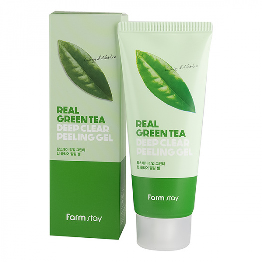 Отшелушивающий гель с экстрактом зеленого чая FarmStay Real Green Tea Deep Clear Peeling Gel