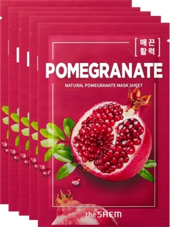 Маска тканевая с экстрактом граната The Saem Natural Pomegranate Mask Sheet 