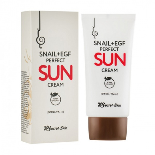 Крем для лица солнцезащитный с экстрактом улитки Secret Skin Snail + Egf Perfect Sun Cream SPF 50+++