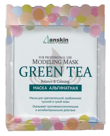 Маска альгинатная Anskin Original Green Tea Modeling Mask Refill 