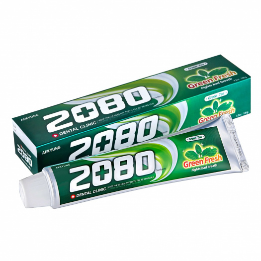 Зубная паста с зеленым чаем Aekyung 2080 Green Fresh Toothpaste