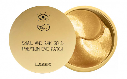 Гидрогелевые патчи с муцином улитки и золотом L.Sanic Snail Аnd 24K Gold Premium Eye Patch