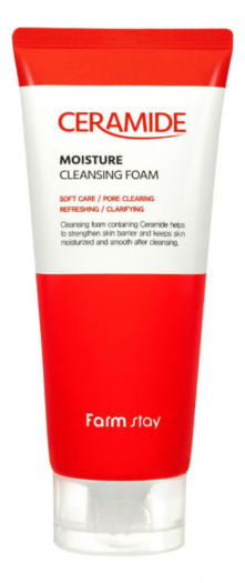 Увлажняющая очищающая пенка с керамидами FarmStay Ceramide Moisture Cleansing Foam