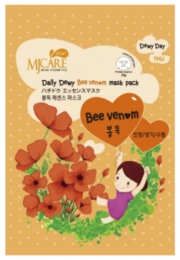 Маска тканевая для лица с пчелиным ядом Mijin Care Daily Dewy Bee Venom Mask Pack 