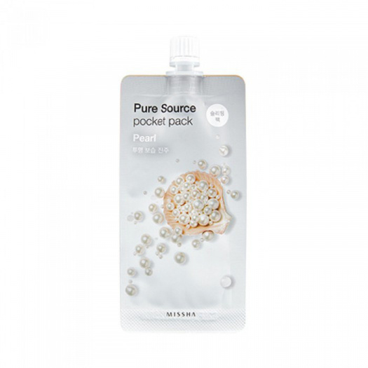 Маска для лица с экстрактом жемчуга Missha Pure Source Pocket Pack Pearl