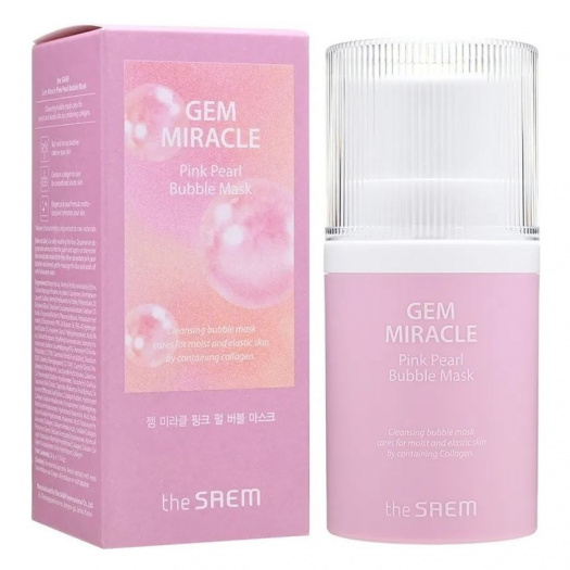 СМ Gem Miracle Маска для лица пузырьковая очищающая Gem Miracle Pink Pearl Bubble Mask_50g