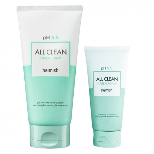 Гель для умывания слабокислотный для чувствительной кожи  | Heimish pH 5.5 All Clean Green Foam 150g