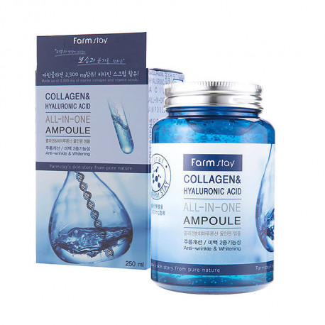Многофункциональная сыворотка с гиалуроном и коллагеном FarmStay Collagen&Hyaluronic Acid Ampoule