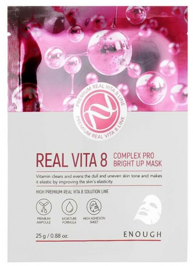 Тканевая маска с витаминами Enough Real Vita 8 Complex Pro Bright Up Mask