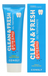 Consly Cl Гелевая зубная паста Clean&Fresh реминерализующая с кальцием и морской солью 105g