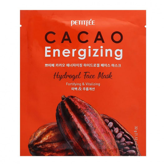 Гидрогелевая маска для лица с какао Petitfee Cacao Energizing Hydrogel Face Mask
