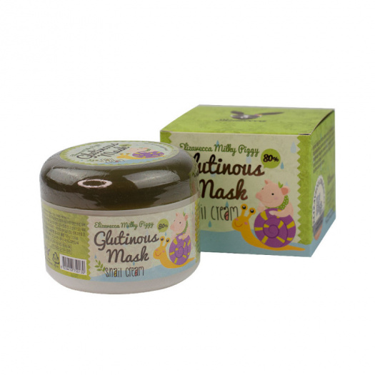 Крем-маска для лица ночная с улиточным муцином Elizavecca Milky Piggy Glutinous 80% Mask