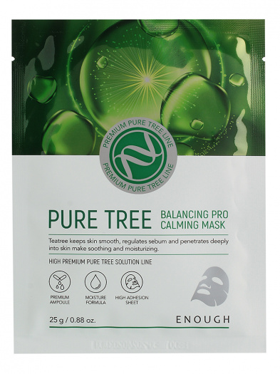 Тканевая маска с чайным деревом Enough Pure Tree Balancing Pro Calming Mask