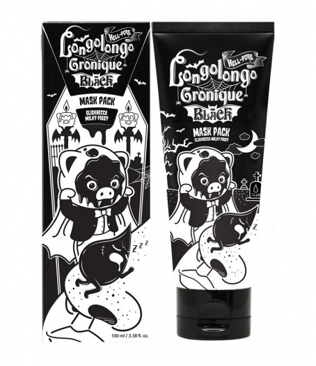 Маска-пленка для лица с углём Elizavecca Hell-pore Longolongo Gronique Black Mask