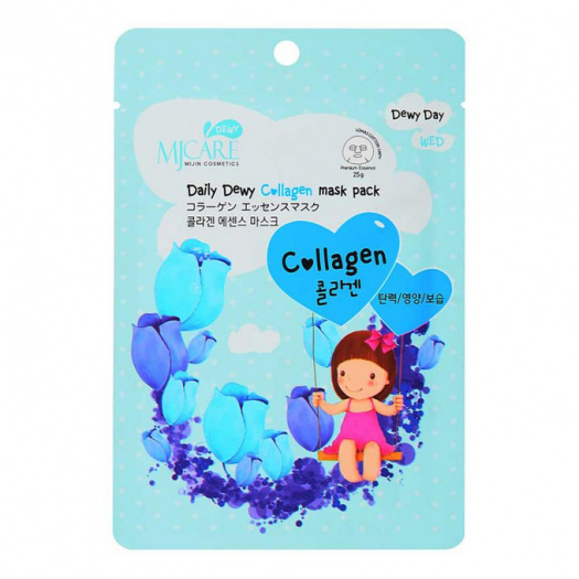 Маска тканевая для лица с коллагеном Mijin Care Daily Dewy Сollagen Mask Pack 