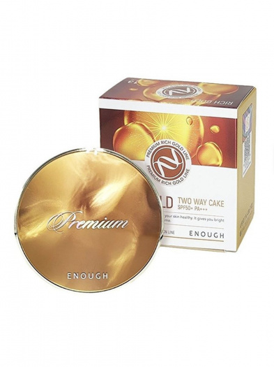 Пудра для лица с золотом со сменным блоком Enough Premium Rich Gold Two-Way #21 