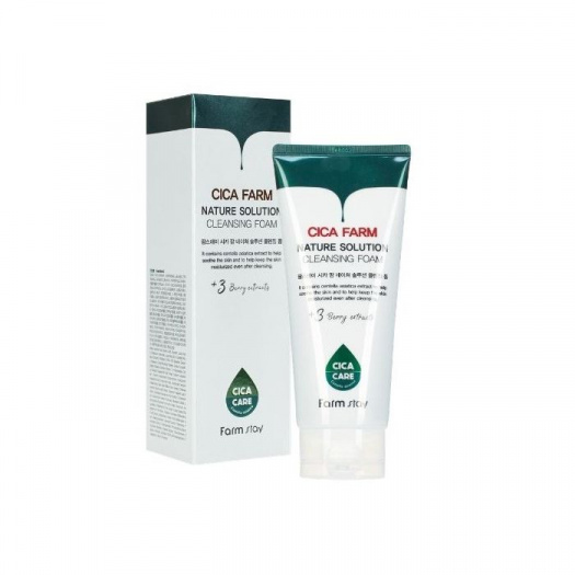 Восстанавливающая очищающая пенка с центеллой FarmStay Cica Farm Nature Solution Cleansing Foam