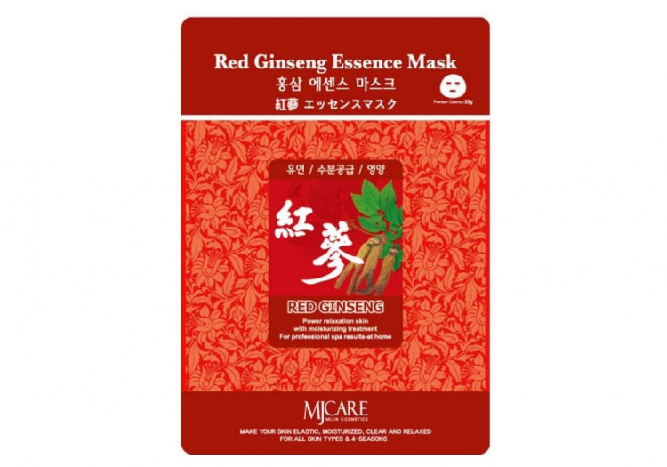 Маска тканевая красный женьшень Mijin Essence Red Ginseng Essence Mask 