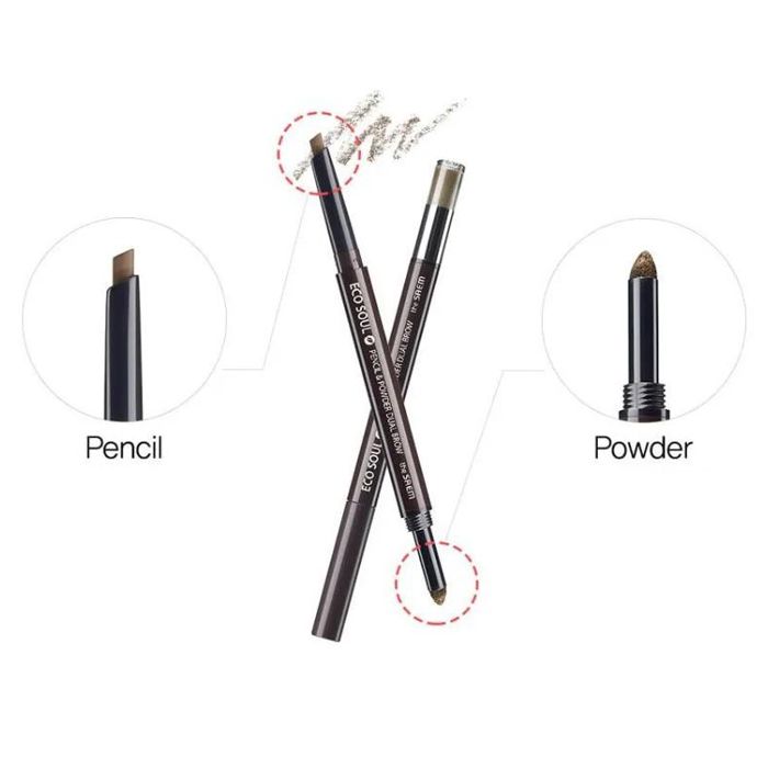 EYE Карандаш для бровей (карандаш-пудра) Eco Soul Pencil & Powder Dual Brow 04 Medium Brown 0,5гр*0,3гр
