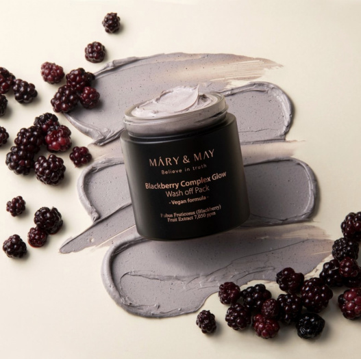 Маска для лица с ежевичным комплексом | Mary&May Blackberry Complex Glow Wash Off Pack 125g