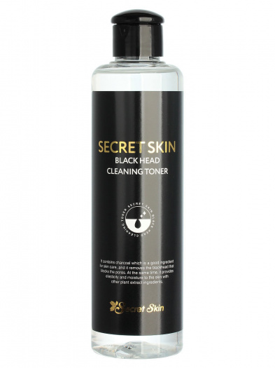 Тонер для лица с древесным углем Secret Skin Black Head Cleansing Toner