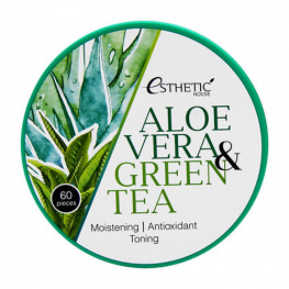 Гидрогелевые патчи с алоэ и зеленым чаем Esthetic House Aloe Vera&Green Tea Hydrogel Eye Patch