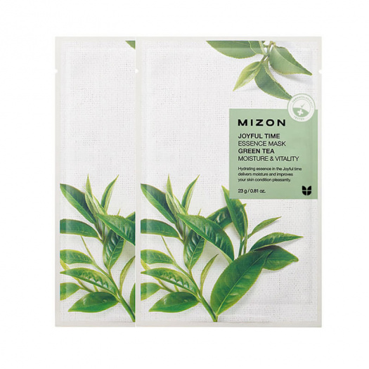 Тканевая маска с экстрактом зелёного чая Mizon Joyful Time Essence Mask Green Tea