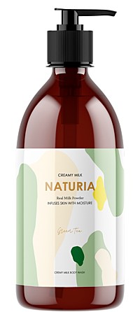 Гель для душа с зеленым чаем Naturia Creamy Milk Body Wash - Green Tea