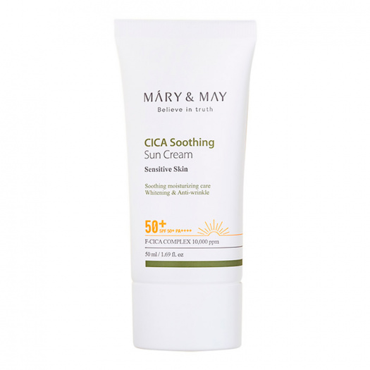 Крем солнцезащитный увлажняющий | Mary&May Cica Soothing Sun Cream SPF50+ PA++++ 50 мл