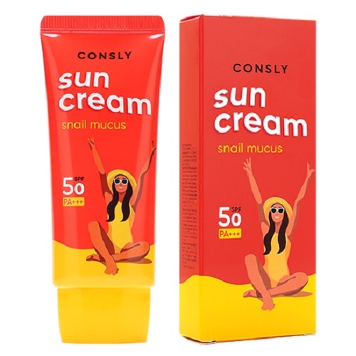 Солнцезащитный крем с муцином улитки SPF 50+/PA+++ для комбинированной и жирной кожи Consly Daily Protection Snail Sun Cream SPF 50/PA+++