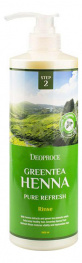 Бальзам для волос с зеленым чаем и хной Deoproce Rinse Greentea Henna Pure Refresh 