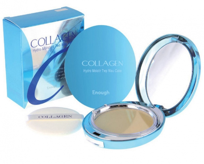 Enough C Пудра увлажняющая со сменным блоком Collagen Hydro Moisture Two Way Cake SPF25 #13