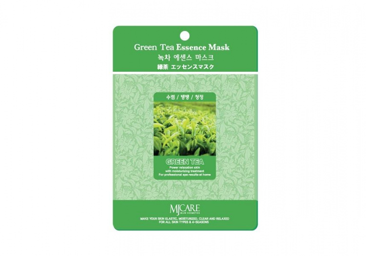 Маска тканевая зеленый чай Mijin Essence Green Tea Essence Mask 