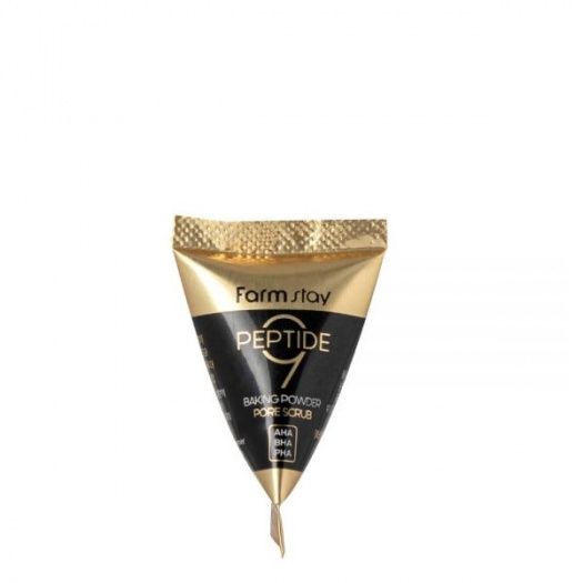 Скраб в пирамидках с комплексом из 9 пептидов FarmStay Peptide9 Baking Powder Pore Scrub
