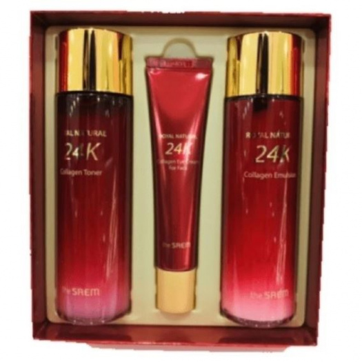 СМ Royal 24К Набор для лица уходовый антивозрастной ROYAL NATURAL 24K Collagen Skin Care 2 Set (тонер, эмульсия, крем для глаз)