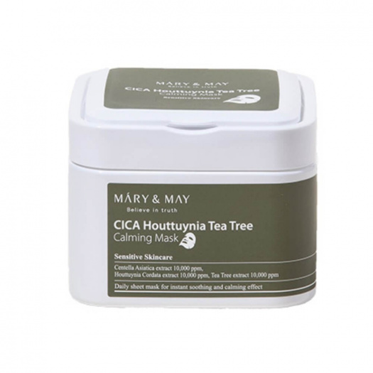 Набор тканевых масок успокаивающих | Mary&May Cica Houttuynia Tea Tree Calming Mask 30ea