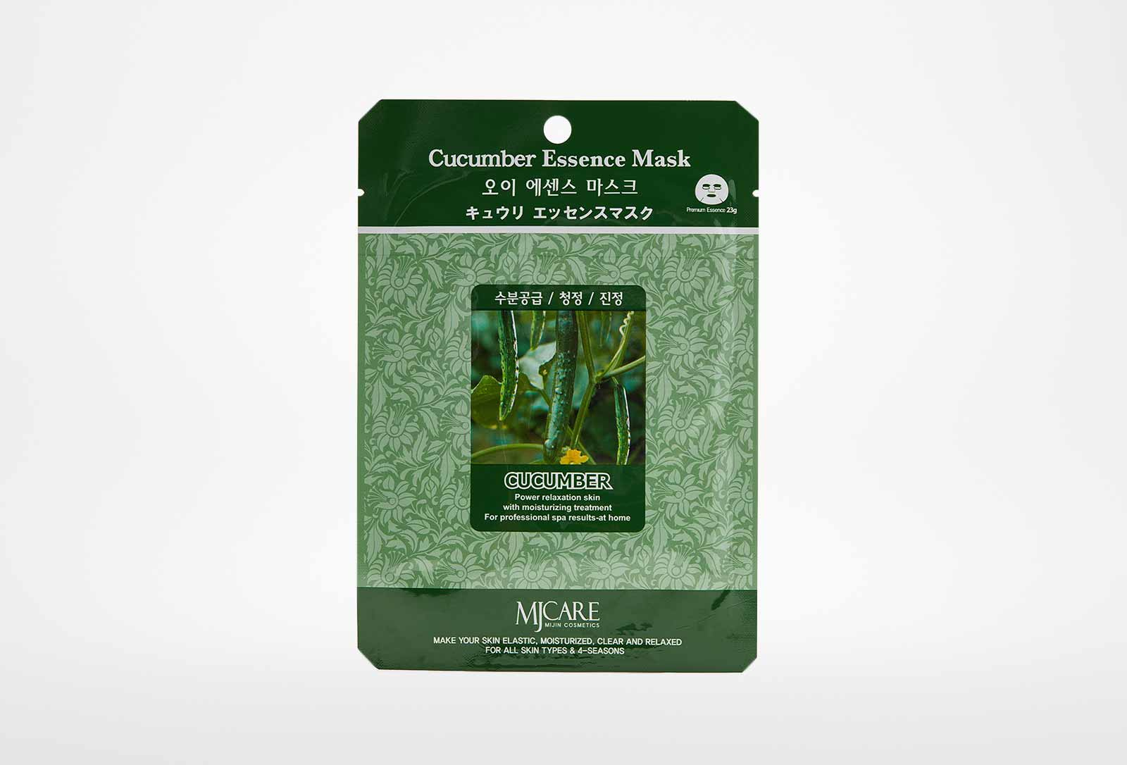 Маска тканевая огурец Mijin Essence Cucumber Essence Mask 