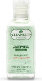 Антибактериальный гель для рук с алоэ и витамином Е Cleanelle 60ml