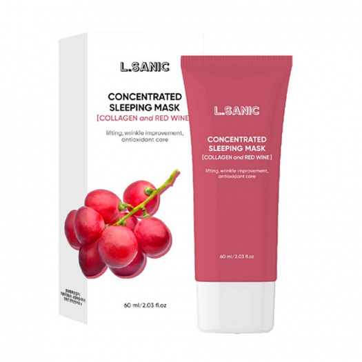 Концентрированная маска с коллагеном и вином L.Sanic Collagen & Red Wine Concentrated Sleeping Mask