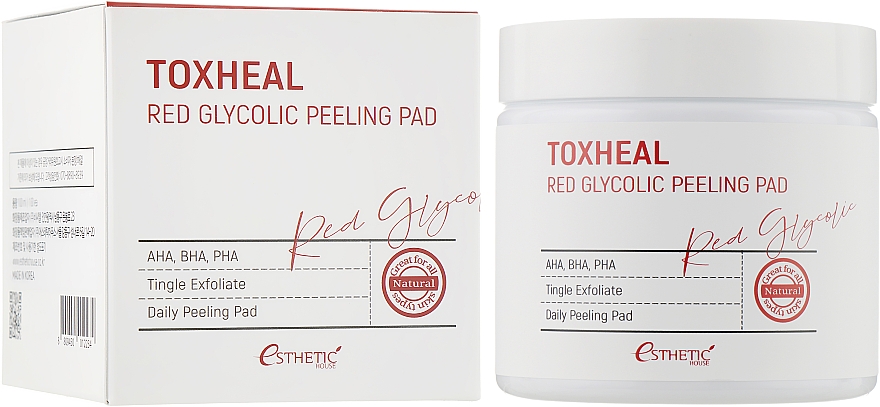 Пилинг-подушечки миндальные Esthetic House Toxheal Red Glyucolic Peeling Pad 
