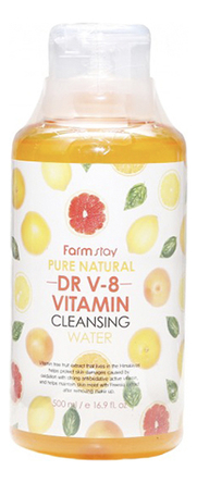 Очищающая вода с витаминами FarmStay Pure Natural Dr V-8 Vitamin Cleansing Water