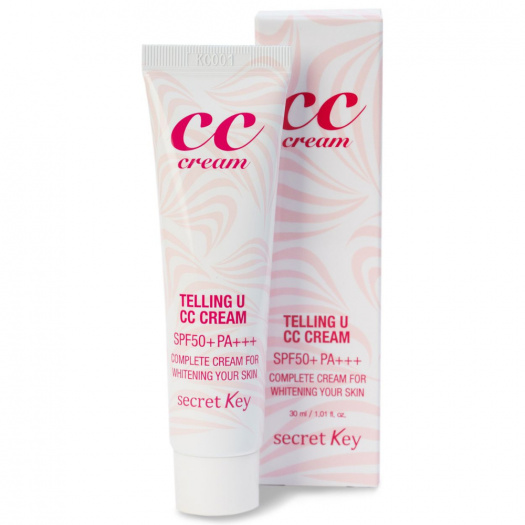 СС крем для лица осветляющий Secret Key Telling U CC Cream SPF50+ PA+++