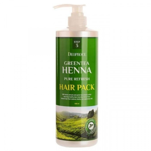 Маска для волос с зеленым чаем и хной Deoproce Greentea Henna Pure Refresh Hair Pack