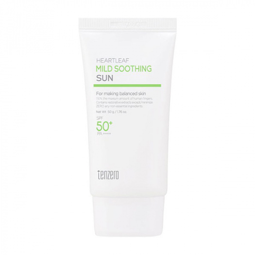 Успокаивающий солнцезащитный крем Tenzero Heartleaf Mild Soothing Sun SPF 50+/PA++++